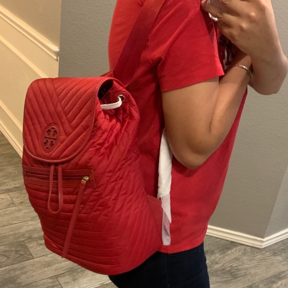 HP3 New ♥️ Tory Burch Quilted Nylon Backpack - Picture 2 of 14